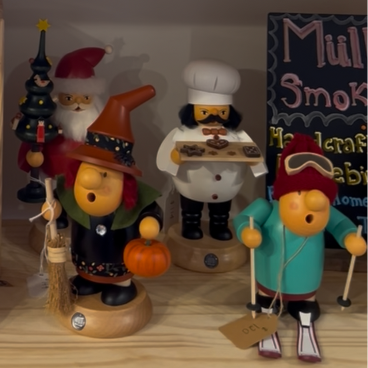 Traditional Wooden Müller Räuchermänner Incense Smokers