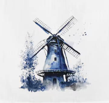 LINEN: Kitchen Towel Windmill